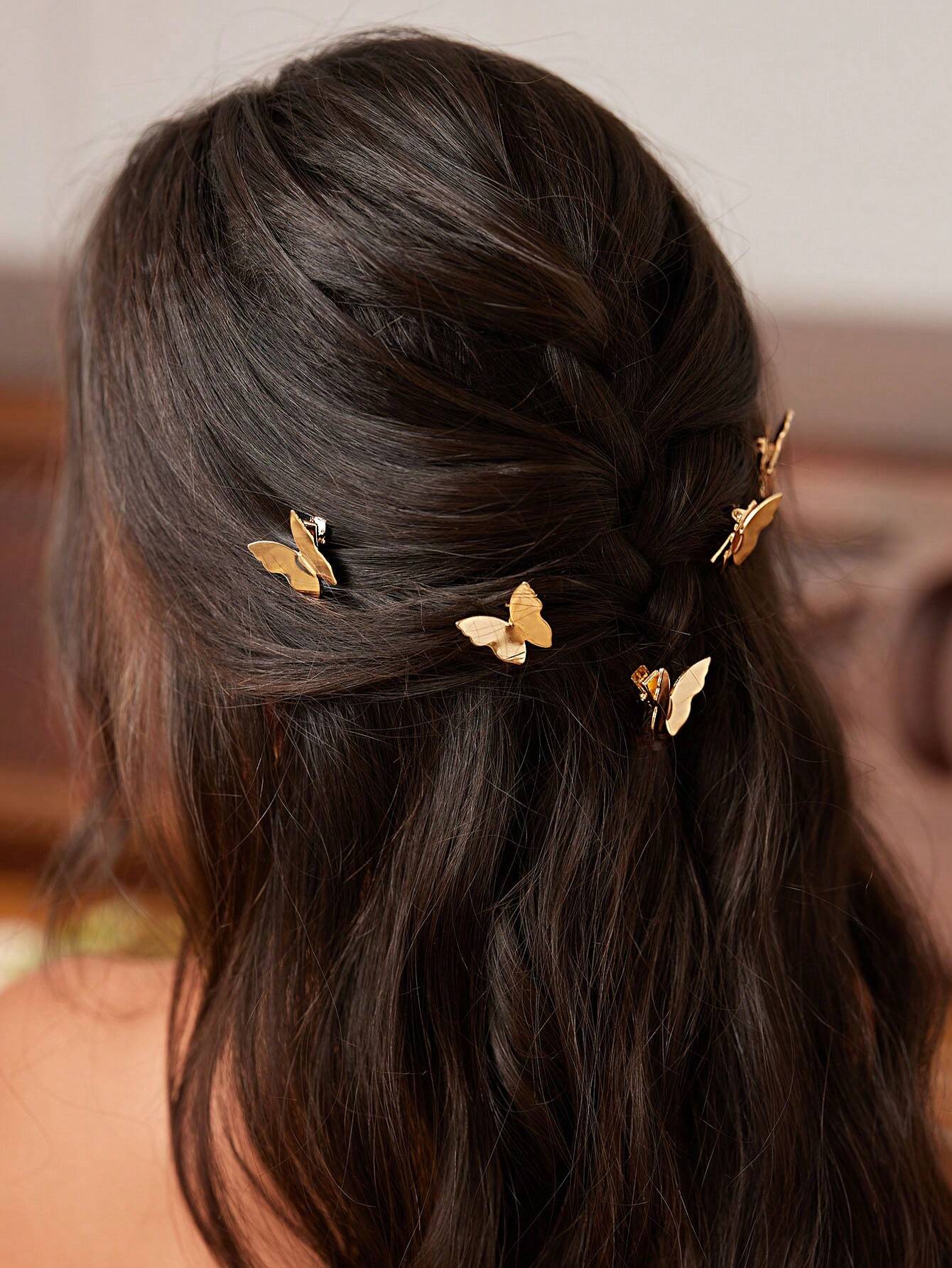  | SHEIN Belle 5pcs/Set Women's Luxury And Cute Butterfly/Butterfly-Shaped Metal Hairpins, Perfect For Wedding And Honeymoon Hair Clips Claw Clips Hair Claws Hair Slide Hair Barrettes | Hair Accessories | Shein | OneHub