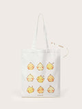 SHEIN Cartoon Graphic Canvas Tote Bag