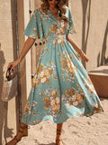  | SHEIN Clasi Floral Print Butterfly Sleeve A-line Dress | Dress | Shein | OneHub