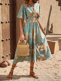  | SHEIN Clasi Floral Print Butterfly Sleeve A-line Dress | Dress | Shein | OneHub