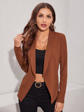  | SHEIN Clasi Shawl Neck Open Front Solid Coat | Blazer | Shein | OneHub