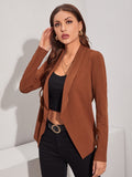  | SHEIN Clasi Shawl Neck Open Front Solid Coat | Blazer | Shein | OneHub