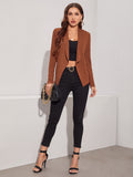  | SHEIN Clasi Shawl Neck Open Front Solid Coat | Blazer | Shein | OneHub