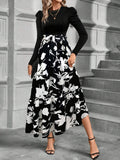  | SHEIN Clasi Women's Elegant Bowknot Splice Floral Print A-Line Dress | Dress | Shein | OneHub