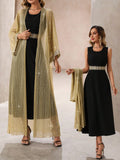  | SHEIN Clasi Women's Holiday Festival Long Dress With Ribbon & Pearl Embellishment, 2pcs Set | Dress | Shein | OneHub