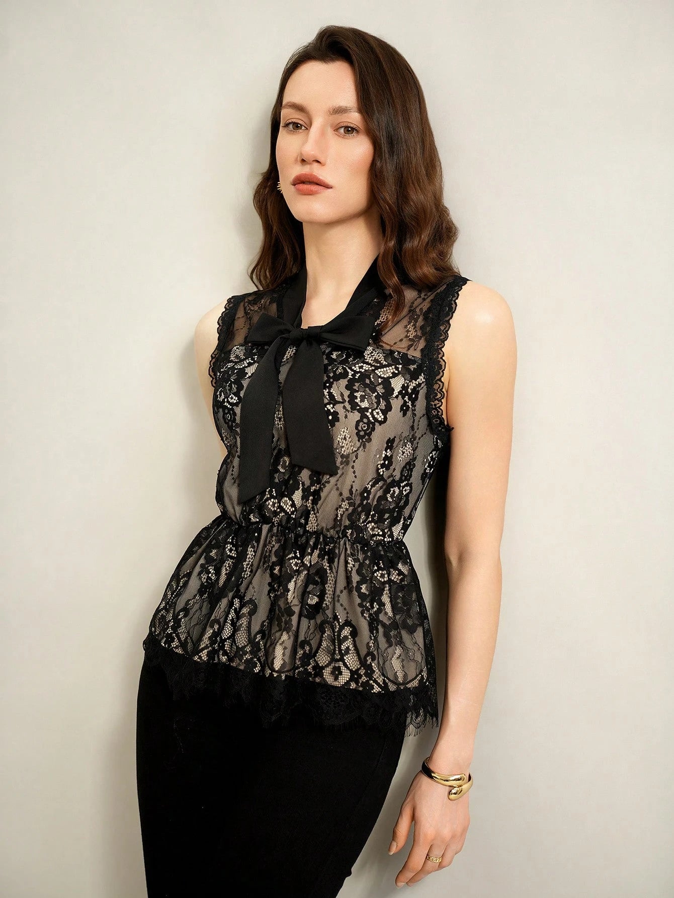 SHEIN Clasi Women's Lace Bow Decor Fashion Summer Camisole