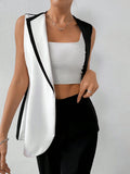  | SHEIN Clasi Women's Sleeveless Color Block Blazer Jacket | Blazer | Shein | OneHub