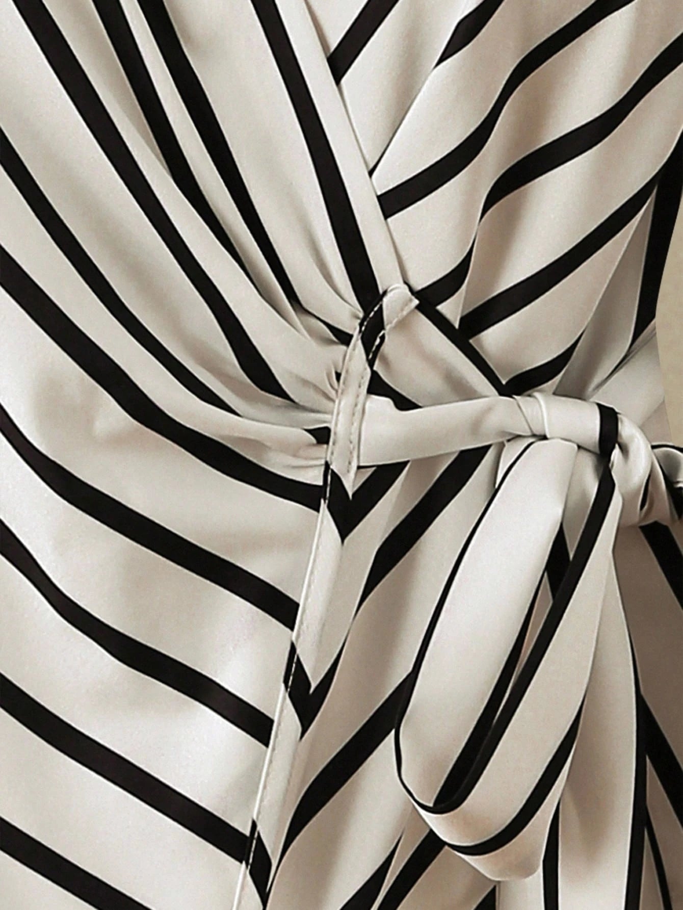 SHEIN Clasi Women's Striped Long Sleeve Twist Waist Casual Shirt Fall Cloth For Women