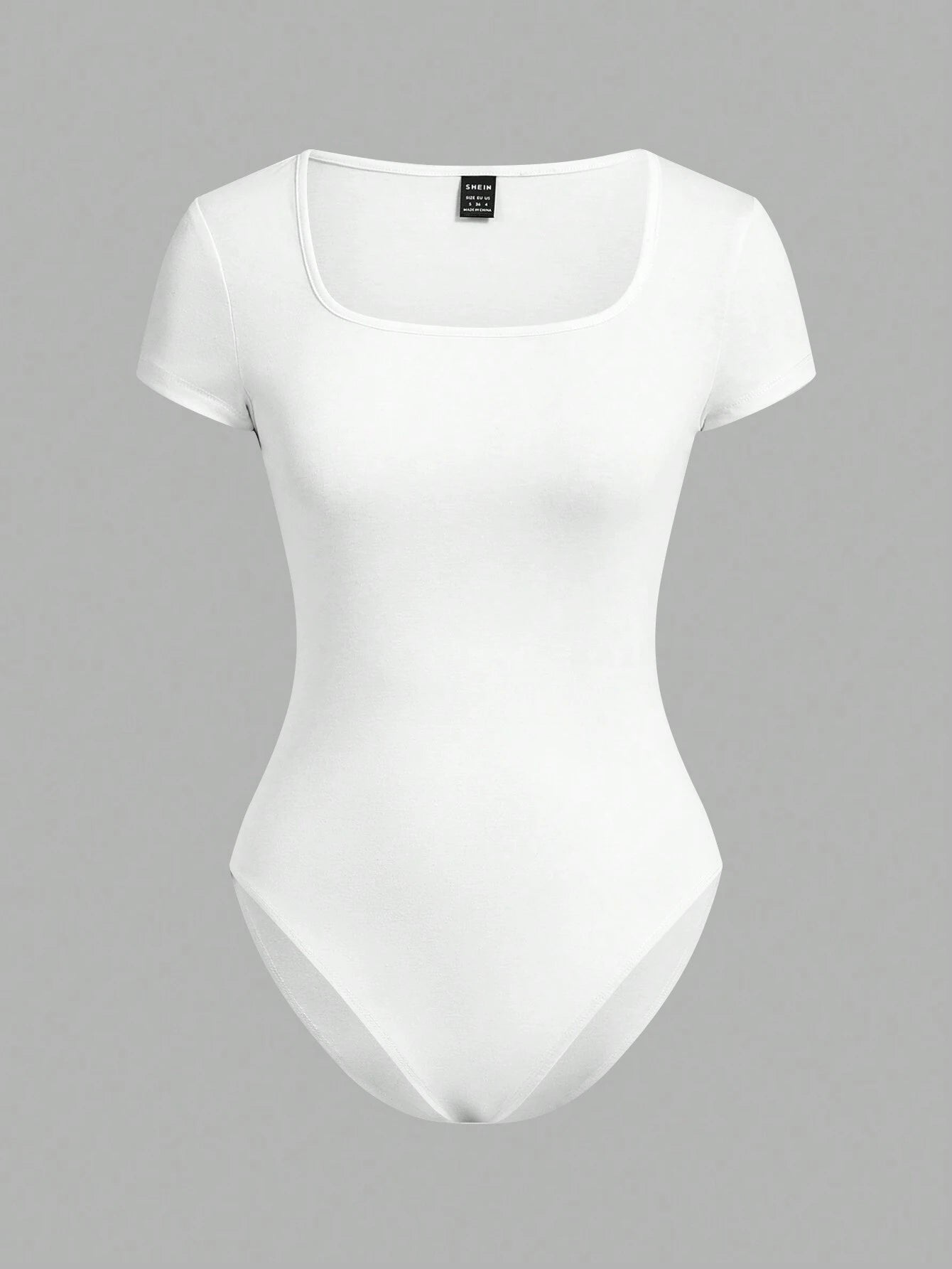  | SHEIN EZwear 2pcs/Set Square Collar Short Sleeve Simple Casual Bodysuit For Women | Top | Shein | OneHub