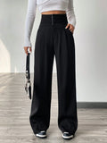  | SHEIN EZwear Contrast Color Turn-Waist Trousers | Pants | Shein | OneHub