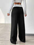  | SHEIN EZwear Contrast Color Turn-Waist Trousers | Pants | Shein | OneHub