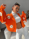  | SHEIN EZwear Floral Applique Bishop Sleeve Crochet Cardigan | Sweater | Shein | OneHub
