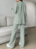  | SHEIN EZwear Ladies' Single-breasted Long Suit Jacket And Slit Suit Pants Set | Blazer | Shein | OneHub
