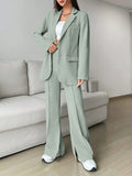  | SHEIN EZwear Ladies' Single-breasted Long Suit Jacket And Slit Suit Pants Set | Blazer | Shein | OneHub