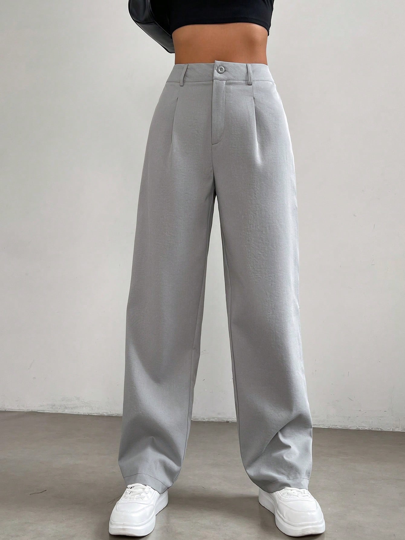  | SHEIN EZwear Plicated Detail Straight Leg Pants | Pants | Shein | OneHub