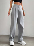  | SHEIN EZwear Plicated Detail Straight Leg Pants | Pants | Shein | OneHub