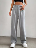  | SHEIN EZwear Plicated Detail Straight Leg Pants | Pants | Shein | OneHub