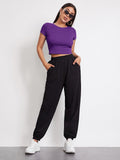  | SHEIN EZwear Rib-knit Crop Top | Top | Shein | OneHub