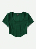  | SHEIN EZwear Scoop Neck Seam Front Tee | Tee | Shein | OneHub