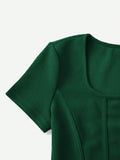  | SHEIN EZwear Scoop Neck Seam Front Tee | Tee | Shein | OneHub