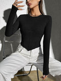  | SHEIN EZwear Solid Hanky Hem Tee | Sweater | Shein | OneHub