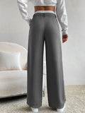  | SHEIN EZwear Spring Dress PantsHigh Waist Plicated Detail Wide Leg Suit Pants | Pants | Shein | OneHub