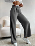  | SHEIN EZwear Spring Dress PantsHigh Waist Plicated Detail Wide Leg Suit Pants | Pants | Shein | OneHub