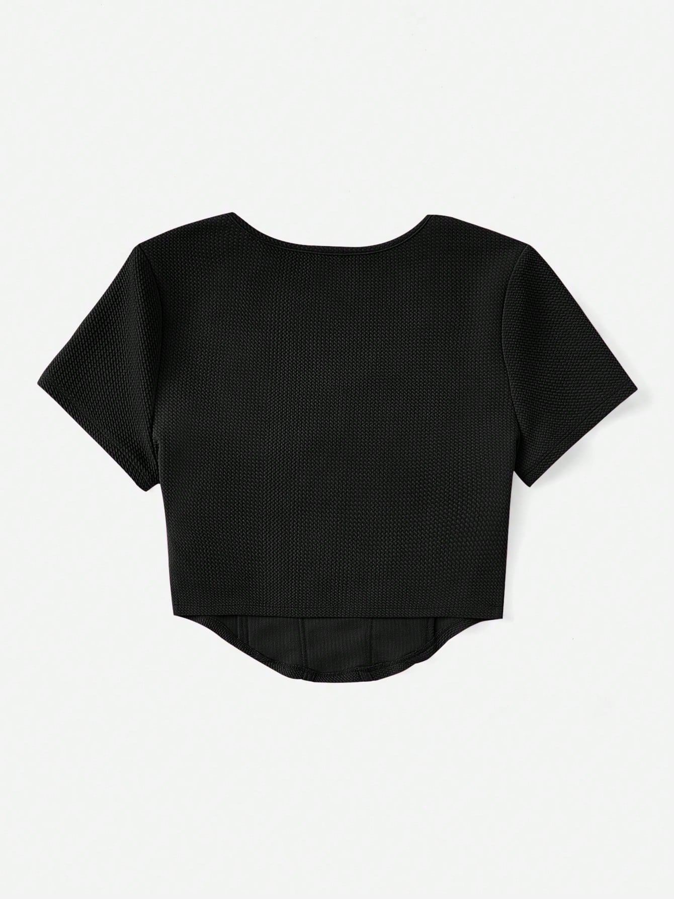  | SHEIN EZwear Square Neck Seam Detail Bandana Hem Tee | Sweater | Shein | OneHub