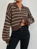  | SHEIN EZwear Striped Pattern Drop Shoulder Sweater | Top | Shein | OneHub