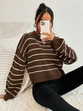  | SHEIN EZwear Striped Pattern Drop Shoulder Sweater | Top | Shein | OneHub
