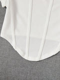  | SHEIN EZwear Summer Outfit Square Neck White Seam Front Tee | Tee | Shein | OneHub
