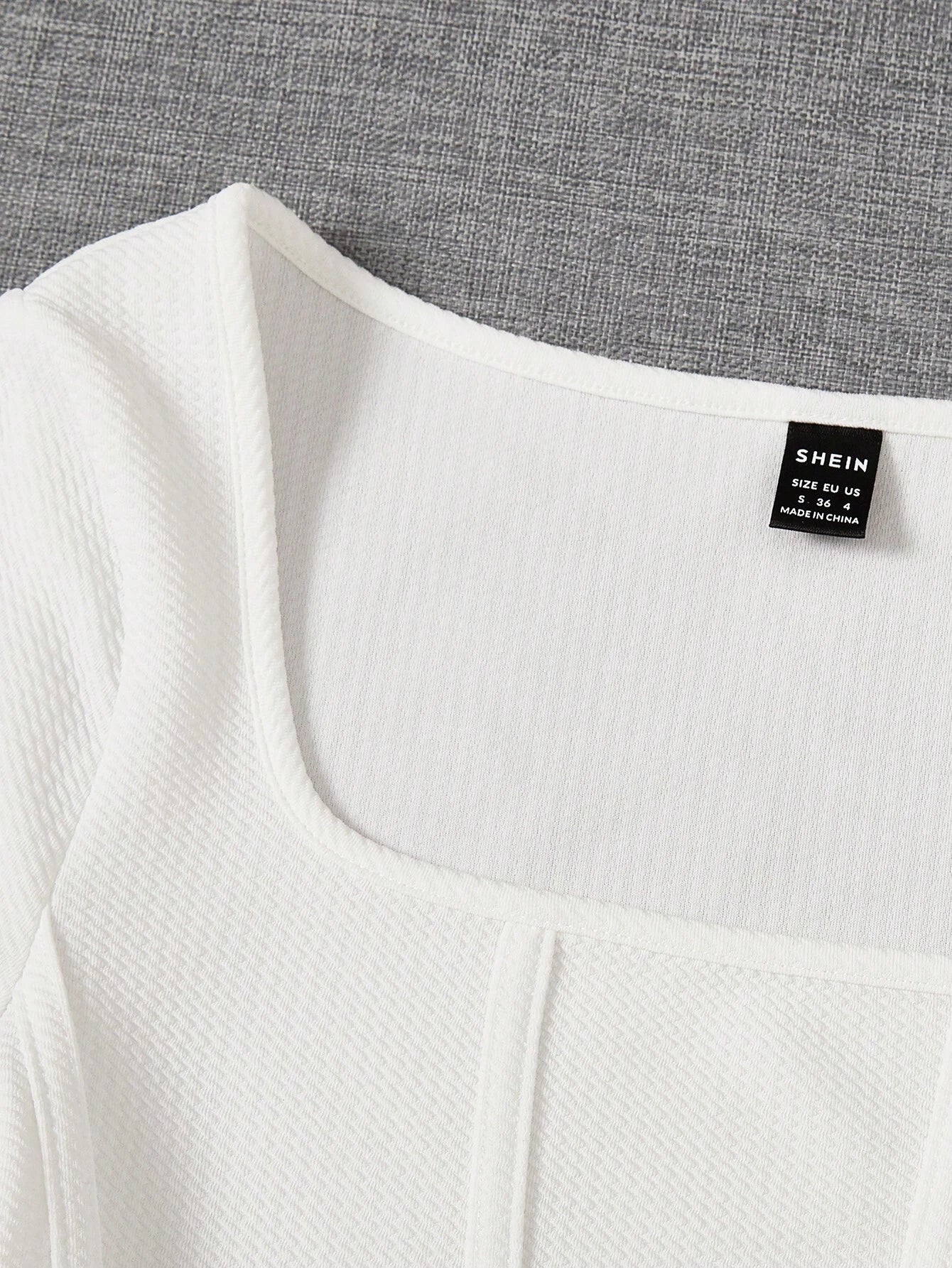  | SHEIN EZwear Summer Outfit Square Neck White Seam Front Tee | Tee | Shein | OneHub