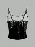  | SHEIN EZwear Women's Casual Minimalist Glitter Graphic Print Sexy Camisole Tank Top | Top | Shein | OneHub