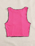  | SHEIN EZwear Zebra Stripe Colorblock Lettuce Trim Tank Top, Going Out Top | Skirt | Shein | OneHub