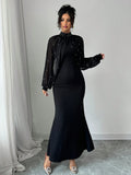  | SHEIN Elenzya Elegant Pearl Beaded Collar Mermaid Dress, Autumn | Dress | Shein | OneHub
