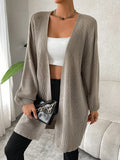  | SHEIN Essnce Drop Shoulder Open Front Ribbed Knit Duster Cardigan | Sweater | Shein | OneHub