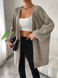  | SHEIN Essnce Drop Shoulder Open Front Ribbed Knit Duster Cardigan | Sweater | Shein | OneHub