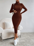  | SHEIN Essnce High Neck Ribbed Knit Bodycon Dress | Dress | Shein | OneHub