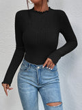  | SHEIN Essnce Lettuce Trim Mock Neck Bodysuit | Top | Shein | OneHub