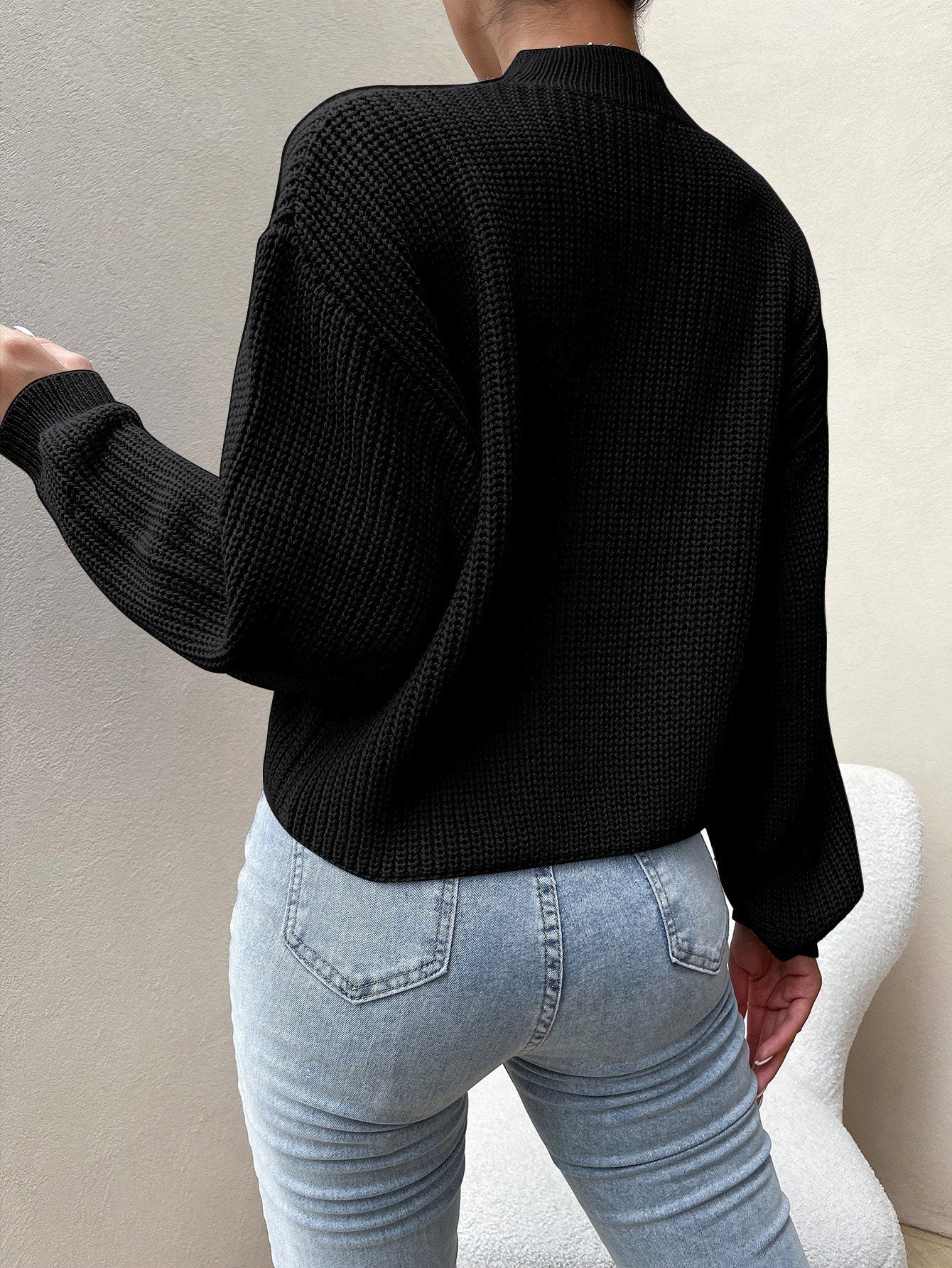  | SHEIN Essnce Mock Neck Drop Shoulder Sweater | Sweater | Shein | OneHub
