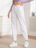  | SHEIN Essnce Raw Hem Mom Jeans | Pants | Shein | OneHub