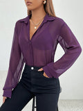  | SHEIN Essnce Solid Button Front Shirt Without Bra | Shirt | Shein | OneHub