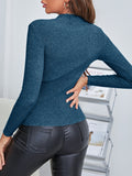  | SHEIN Essnce Solid Funnel Neck Rib Knit Sweater | Sweater | Shein | OneHub