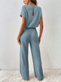  | SHEIN Essnce Solid Ribbed Knit Batwing Sleeve Jumpsuit | Jumpsuit | Shein | OneHub