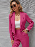  | SHEIN Essnce Solid Single Button Crop Blazer And Slant Pocket Tailored Pants | Blazer | Shein | OneHub