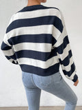  | SHEIN Essnce Striped Pattern Drop Shoulder Open Front Cardigan & Cami Knit Top | Sweater | Shein | OneHub