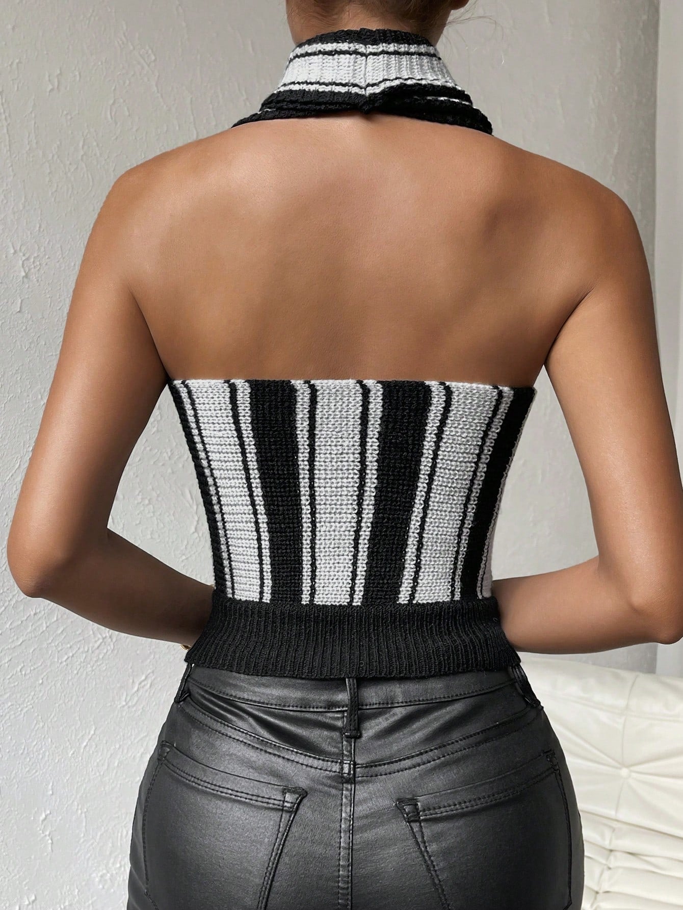  | SHEIN Essnce Striped Pattern Halter Knit Top | Skirt | Shein | OneHub