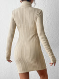  | SHEIN Essnce Turtleneck Ribbed Knit Bodycon Dress | Dress | Shein | OneHub