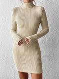  | SHEIN Essnce Turtleneck Ribbed Knit Bodycon Dress | Dress | Shein | OneHub