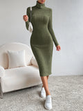  | SHEIN Essnce Turtleneck Ribbed Knit Bodycon Dress | Dress | Shein | OneHub